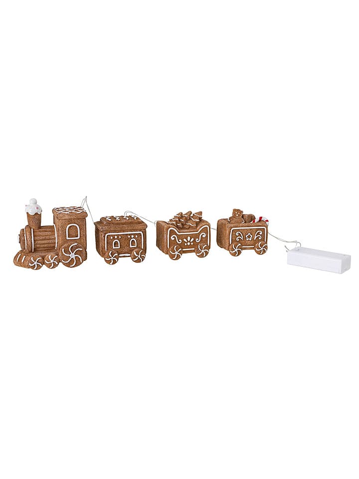 Hollybell Dekoracyjna lampa LED "Train" w kolorze jasnobrązowym - 29 x 8,6 x 5,9 cm rozmiar: onesize
