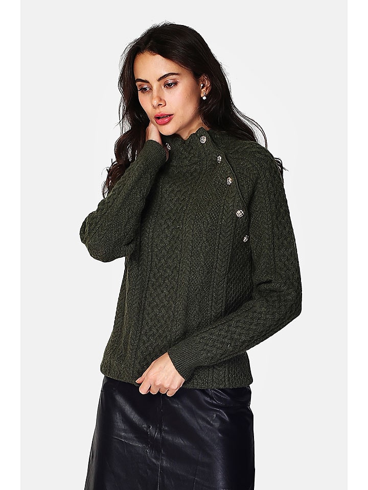 ASSUILI Pullover in Khaki - 67% | Größe 42 | Damen-pullover-cardigans