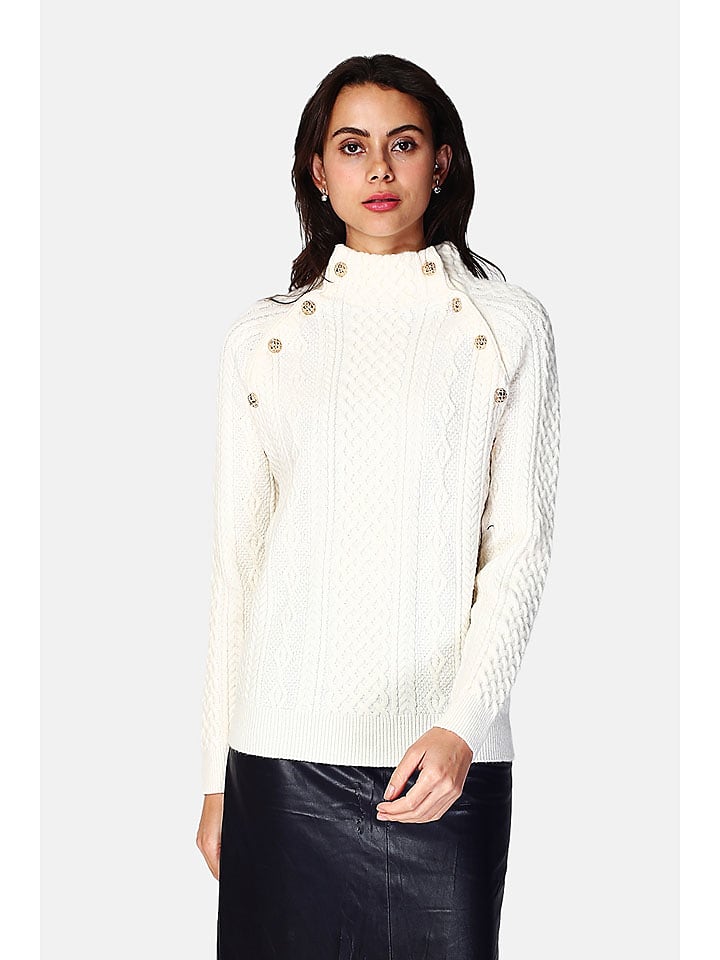 ASSUILI Pullover in Weiß - 76% | Größe 36 | Damen-pullover-cardigans