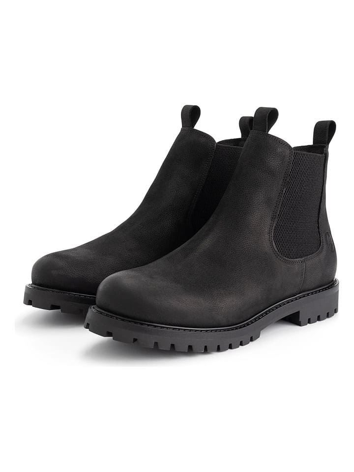 TRAVELIN' Leder-Chelsea-Boots in Schwarz - 62% | Größe 42 | Herrenstiefel
