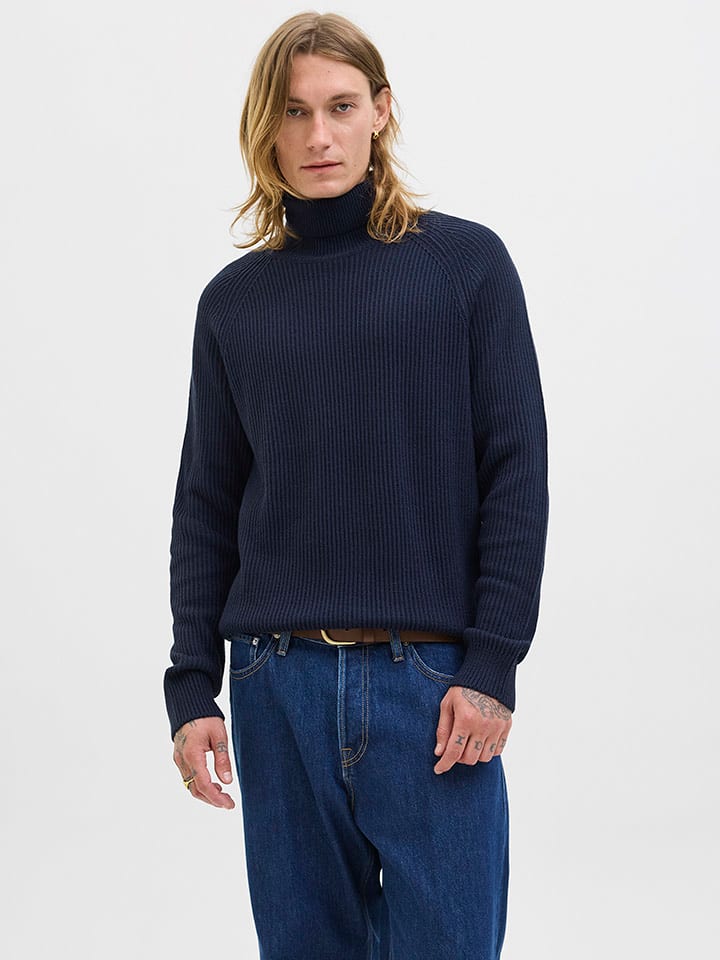 Jack & Jones Rollkragenpullover in Dunkelblau - 60% | Größe S | Herren-plussize