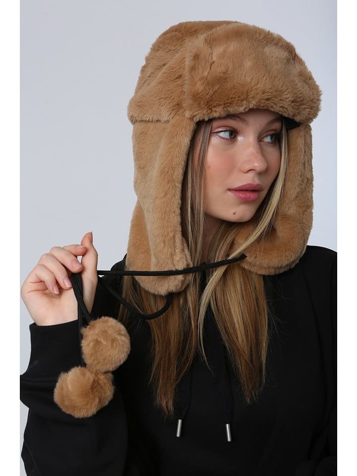 Lucky Bees Mütze in Camel - 52% | Damen-muetzen-caps