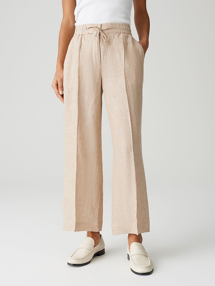 OPUS Leinen-Hose in Beige - 53% | Größe 42 | Damenhosen