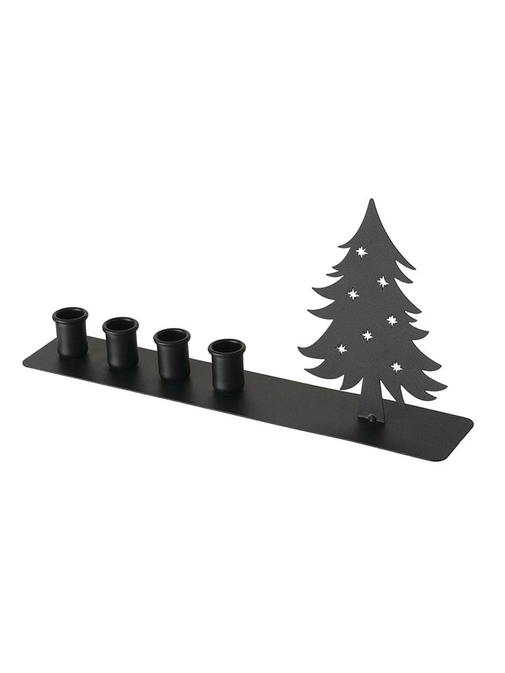 Boltze Kerzenleuchter "Waldan" in Schwarz - (B)38 x (H)18,2 cm - 38% | Kerzen-vasen