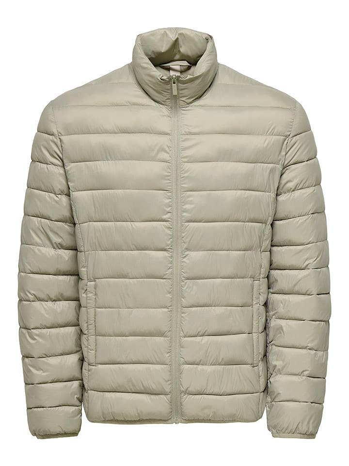 ONLY & SONS Steppjacke "Gavin" in Beige - 54% | Größe L | Herrenjacken