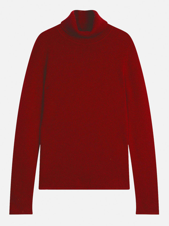 Perfect Cashmere Kaschmir-Rollkragenpullover "Willow" in Dunkelrot - 71% | Größe S | Damen-pullover-cardigans