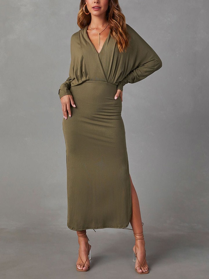 Milan Kiss Kleid in Khaki - 52% | Größe M | Damen-kleider