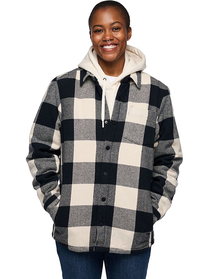 Black Diamond Hemdjacke "Projekt" in Creme/ Schwarz - 70% | Größe L | Damen-blusen