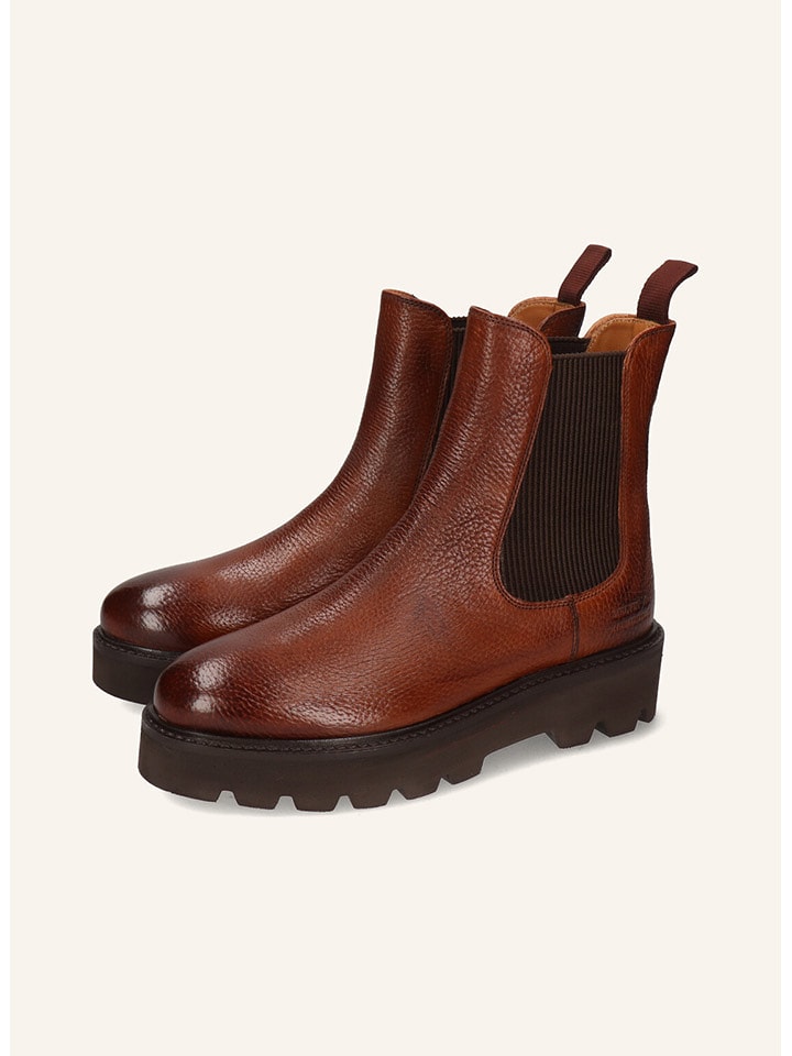 MELVIN & HAMILTON Leder-Chelsea-Boots in Hellbraun - 67% | Größe 37 | Stiefeletten