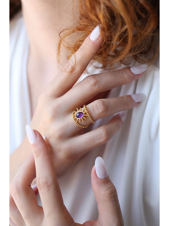 Pierres delicates Vergold. Ring mit Edelstein - 78% | Schmuck
