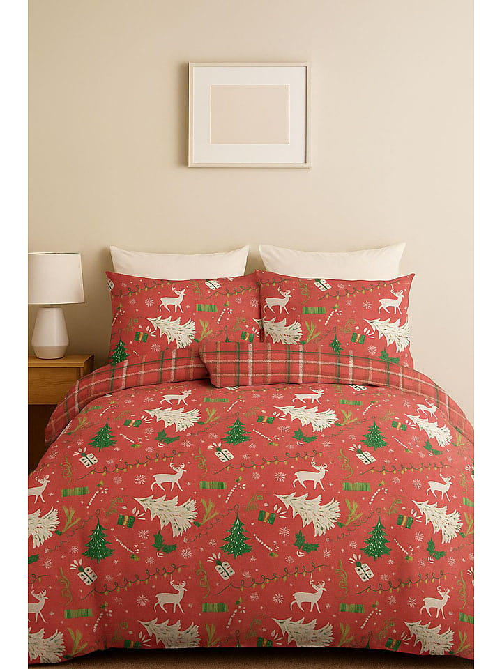 Elizabed Renforcé-Bettwäsche-Set in Rot - 86% | Größe 140x200 cm | Bettwaesche-bettwaren