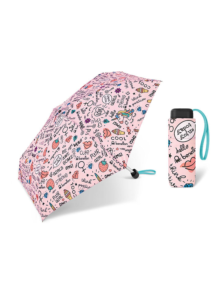 Benetton Taschenschirm in Rosa/ Bunt - Ø 87 cm - 55% | Damen-regenschirme