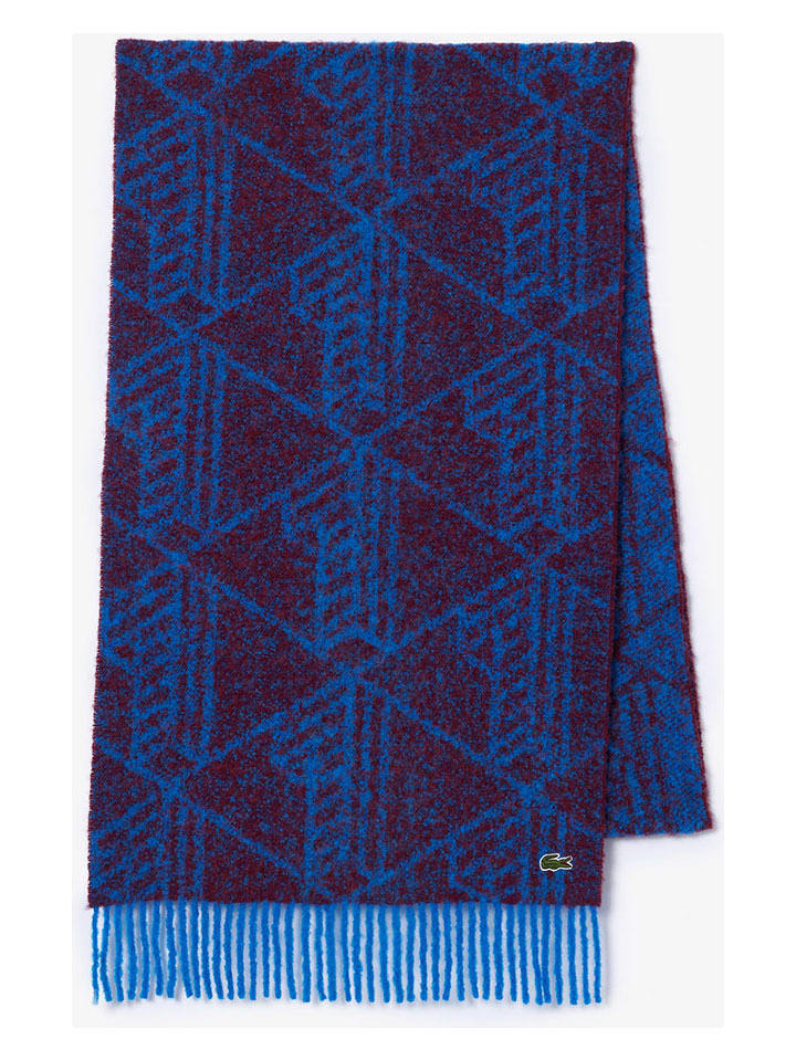 Lacoste Wollschal in Blau/ Bordeaux - 54% | Damen-schals-tuecher