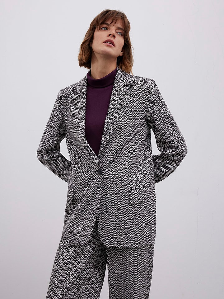 BGN Blazer in Schwarz/ Weiß - 85% | Größe 34 | Damenjacken