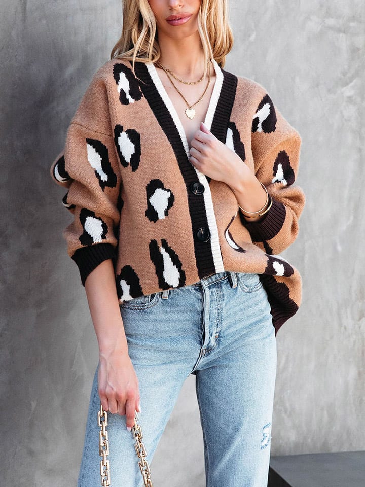LA Angels Cardigan in Beige/ Schwarz - 63% | Größe L | Damen-pullover-cardigans