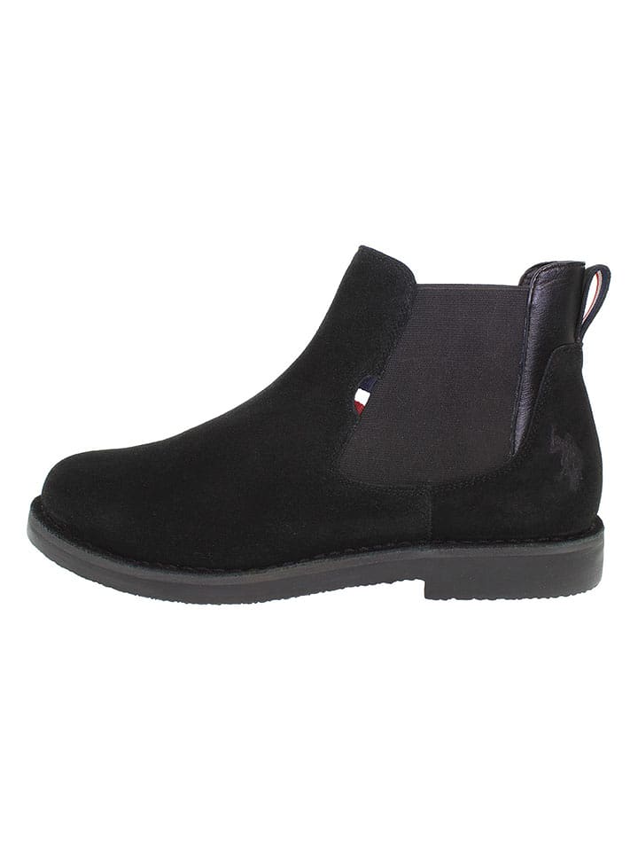 U.S. Polo Assn. Leder-Chelsea-Boots in Schwarz - 65% | Größe 46 | Herrenstiefel