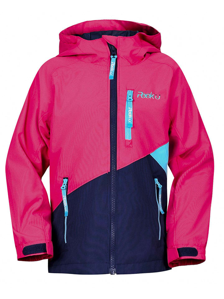 Peek U Regenjacke "Hazel" in Pink/ Dunkelblau - 56% | Größe 104 | Kinder-outdoor-jacken