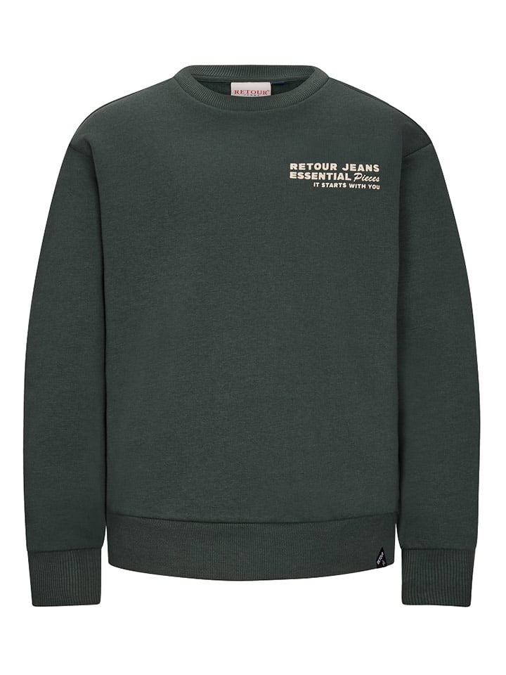 Retour Bluza "Borya" w kolorze zielonym rozmiar: 158/164