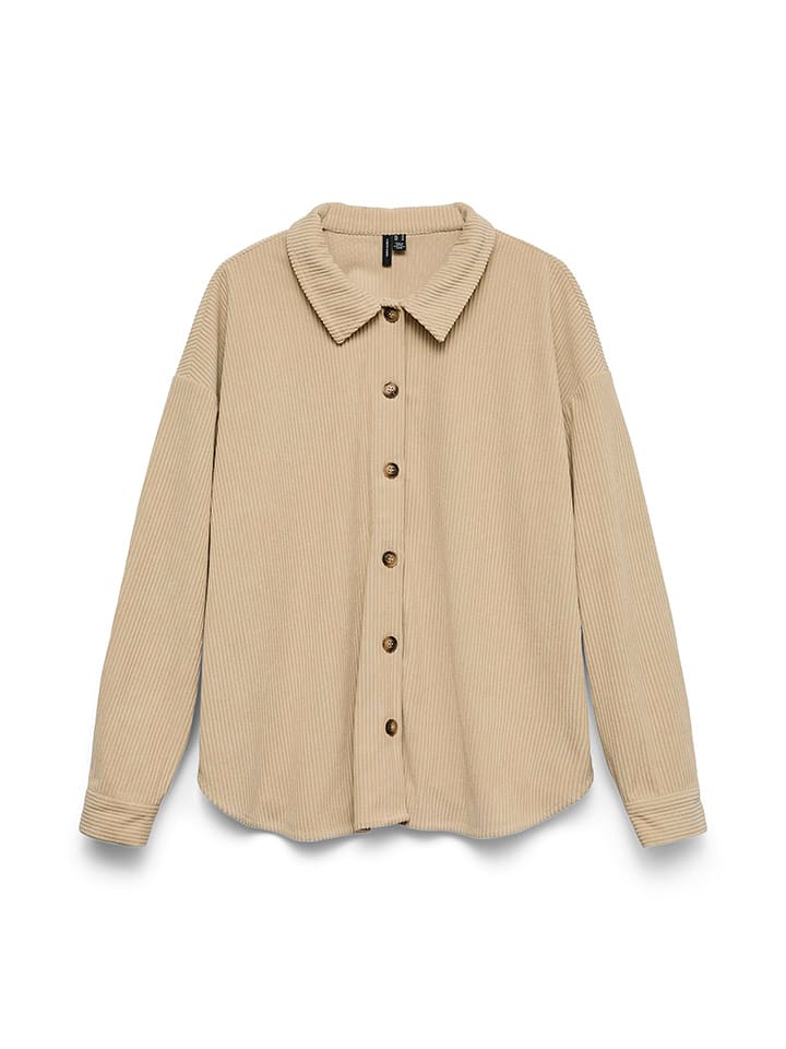Vero Moda Cordhemd in Beige - 62% | Größe L | Damen-blusen