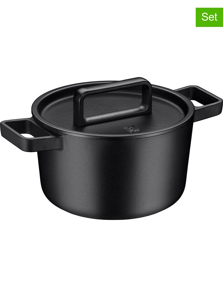 WMF 2tlg. Set: Bräter ''Flavour'' in Schwarz - 4,3 l - 32% | Kochgeschirr