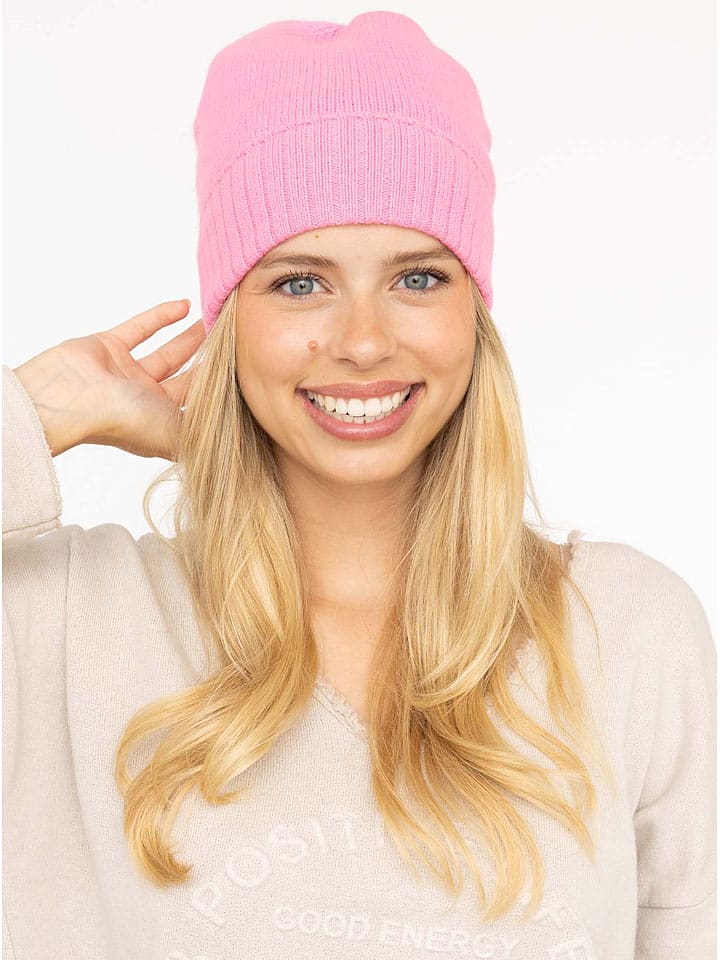 Zwillingsherz Kaschmir-Mütze in Rosa - 50% | Damen-muetzen-caps