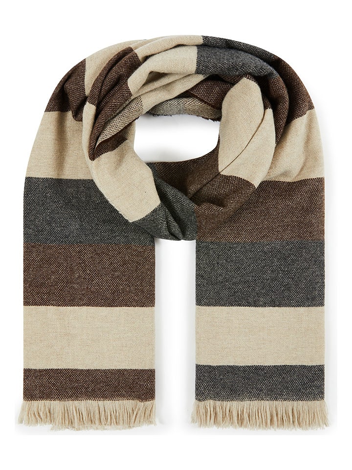 Lanerossi Wollschal mit Kaschmiranteil "Vincent" in Braun/ Beige - (L)200 x (B)60 cm - 52% | Damen-schals-tuecher