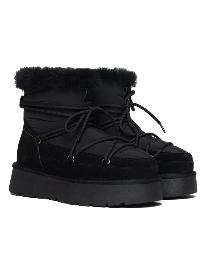 Gooce Leder-Winterboots "Warm" in Schwarz - 57% | Größe 38 | Damen-stiefel