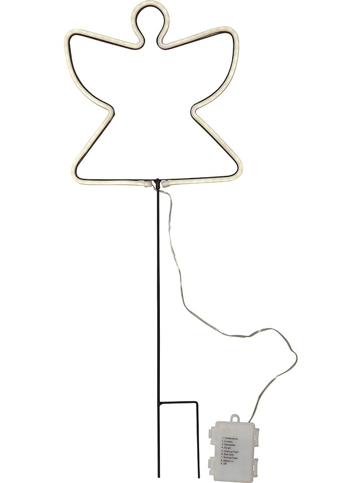 STAR Trading LED-Gartenstecker "Neon Angel" in Schwarz/ Weiß - (B)23,5 x (H)65 cm - 15% | Lichterketten-dekobeleuchtung