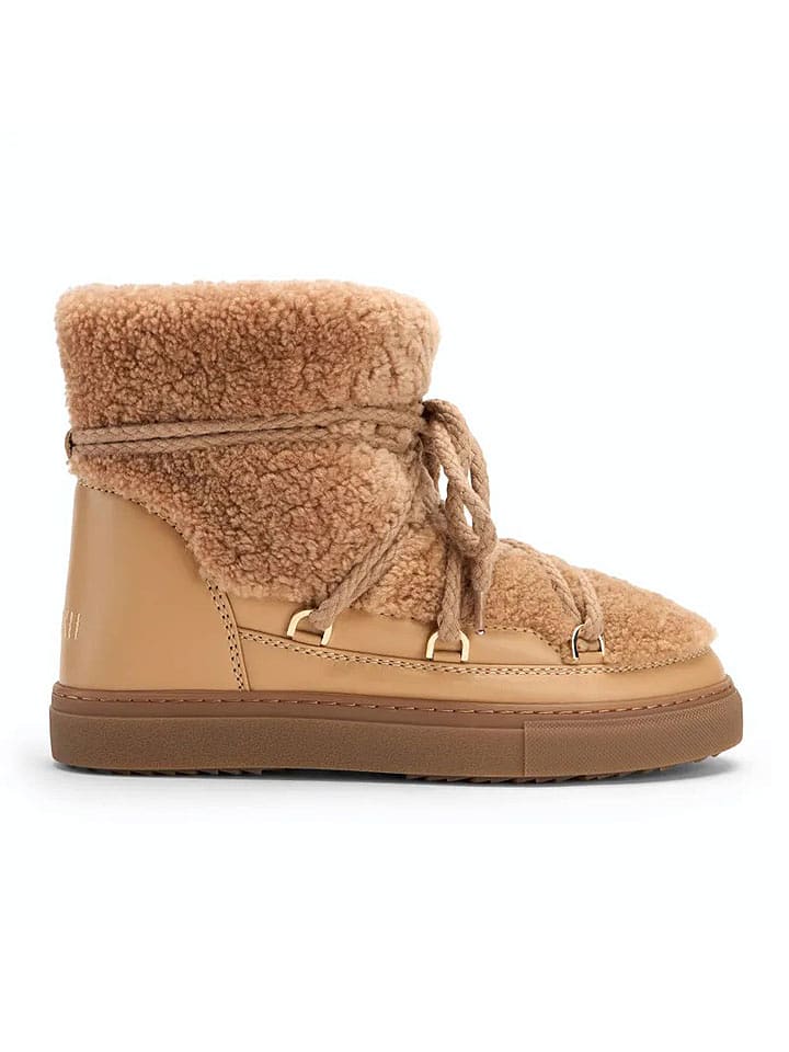 INUIKII Leder-Winterboots "Curly" in Beige - 39% | Größe 39 | Damen-stiefel
