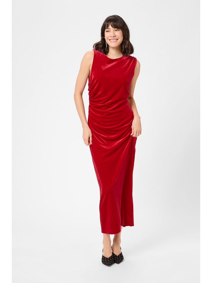Kaffe Samtkleid in Rot - 54% | Größe S | Damen-kleider