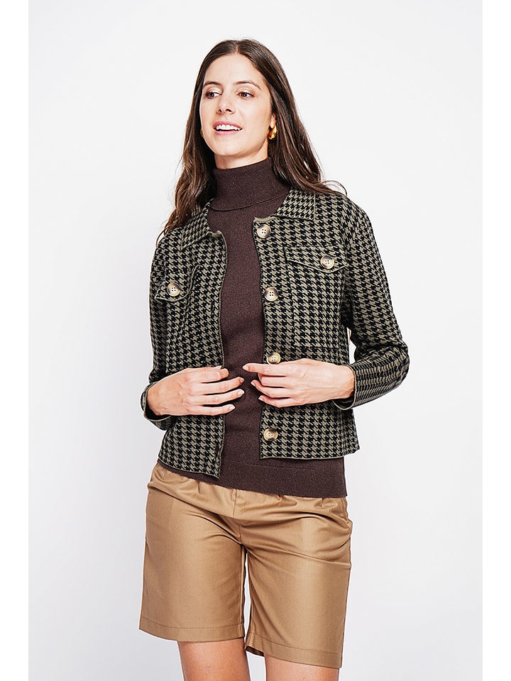 ASSUILI Blazer in Schwarz/ Khaki - 71% | Größe 36 | Damenjacken