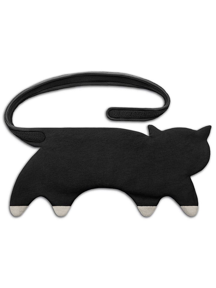 Leschi Bio-Körnerkissen "Katze Coco" in Schwarz - (L)40 x (B)4 x (H)14 cm - onesize