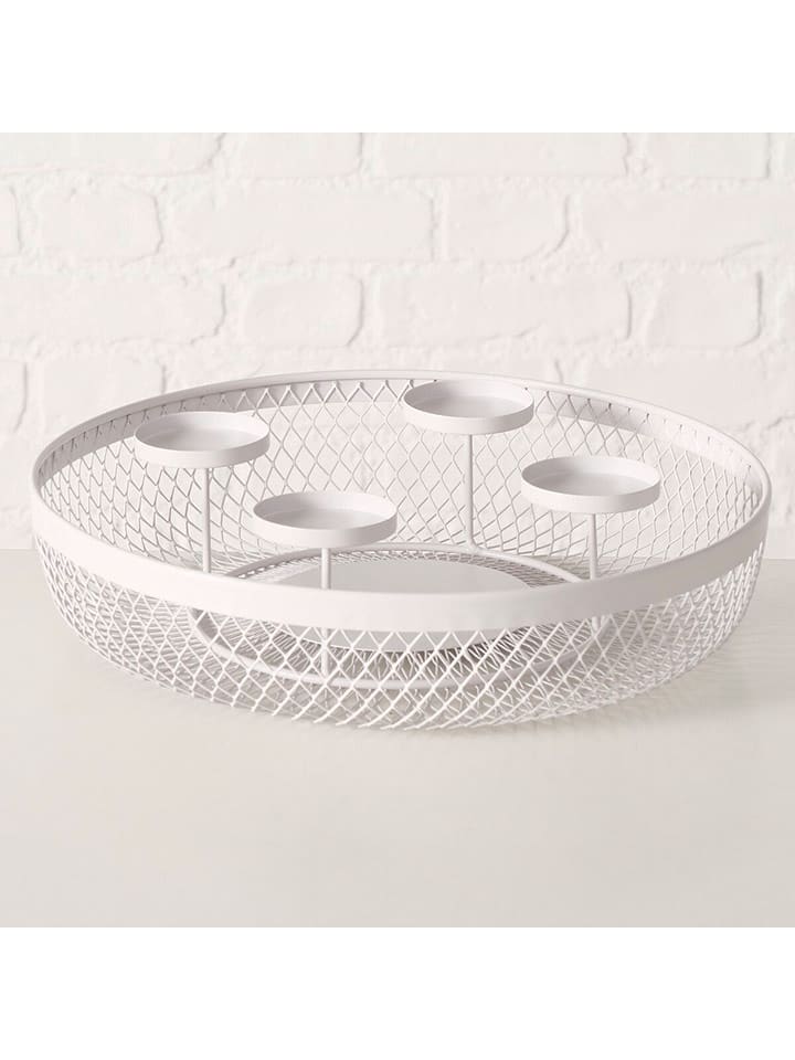 Boltze Teelichthalter "Vika" in Grau - (H)8 x Ø 34 cm - 10% | Kerzen-vasen
