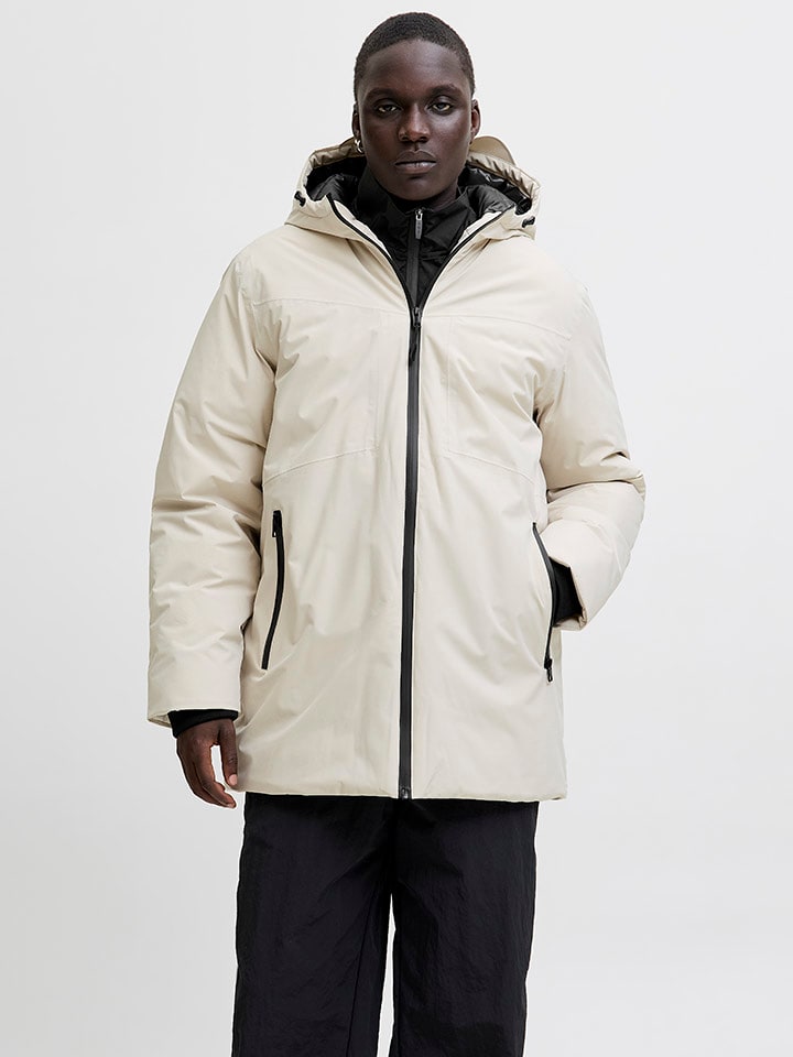 Jack & Jones Parka "Planet" in Creme - 73% | Größe M | Herrenjacken