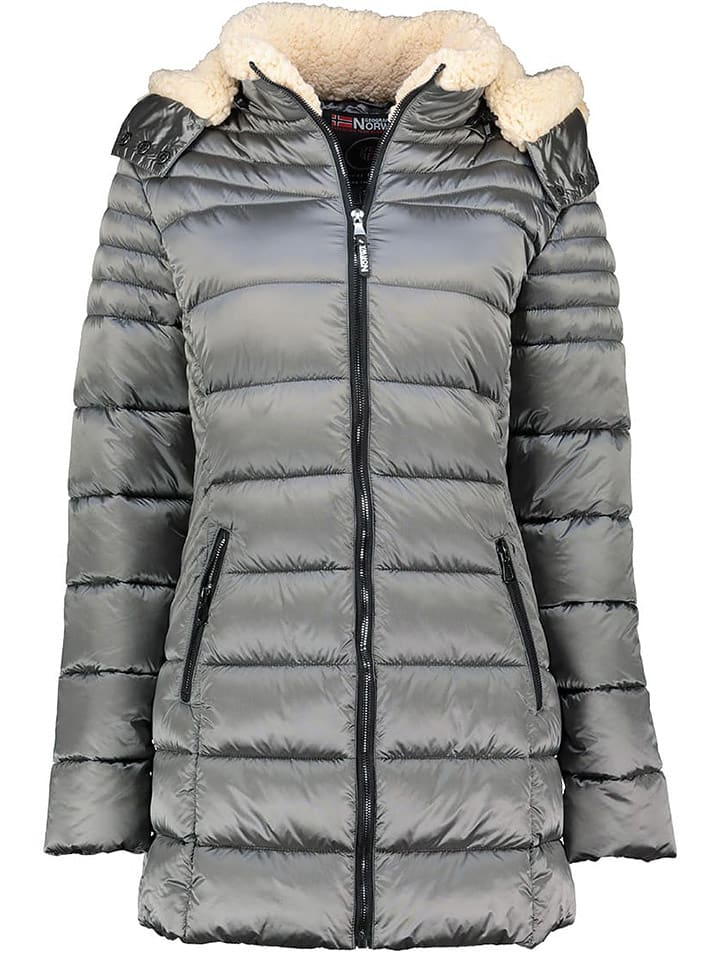 Geographical Norway Steppmantel "Carenne" in Grau - 71% | Größe XL | Damenjacken