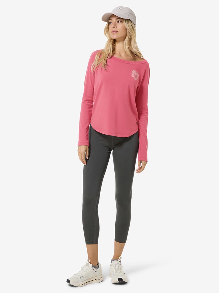 super.natural Longsleeve "Little Heartwood Crew" in Pink - 73% | Größe S | Damen-tops