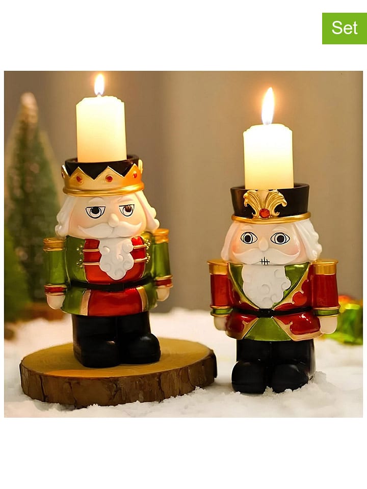 ABERTO DESIGN 2er-Set: Kerzenständer in Bunt - (H)14 x Ø 10 cm - 72% | Kerzen-vasen