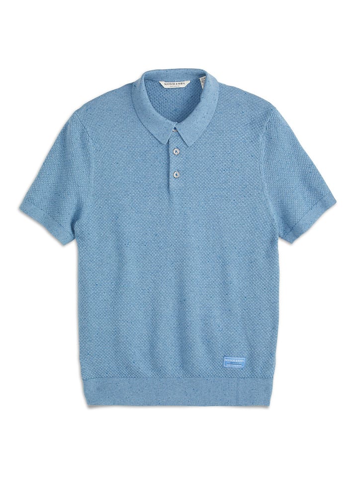 Scotch & Soda Poloshirt in Hellblau - 61% | Größe L | Herren-plussize