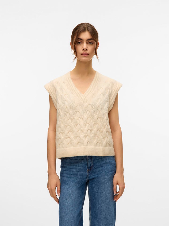 Vero Moda Pullunder in Beige - 53% | Größe XL | Damen-pullover-cardigans