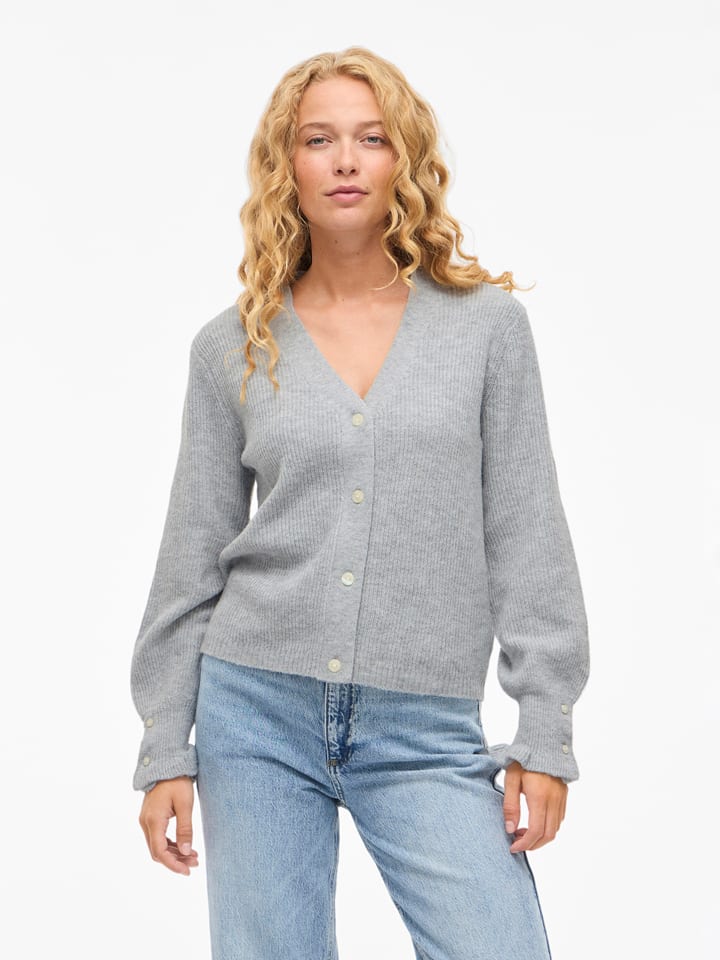 Vila Cardigan "Vitilda" in Grau - 42% | Größe M | Damen-pullover-cardigans