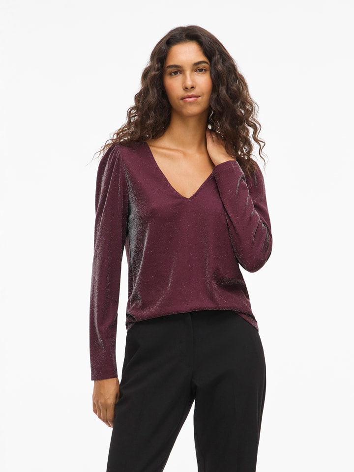 Vila Longsleeve "Vieleinas" in Bordeaux - 68% | Größe M | Damen-tops