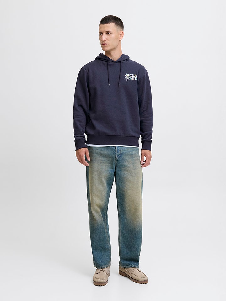 Jack & Jones Hoodie "Geplas" in Dunkelblau - 52% | Größe L | Herren-sweatshirts-jacken