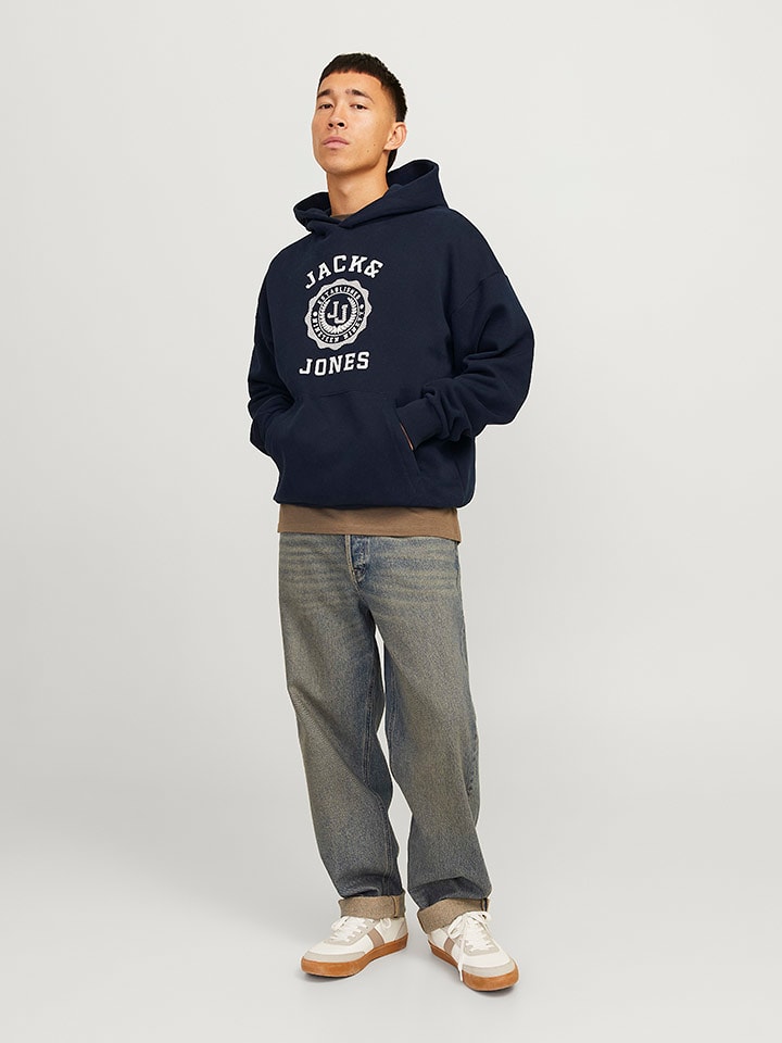 Jack & Jones Hoodie "Victo" in Dunkelblau - 55% | Größe L | Herren-sweatshirts-jacken