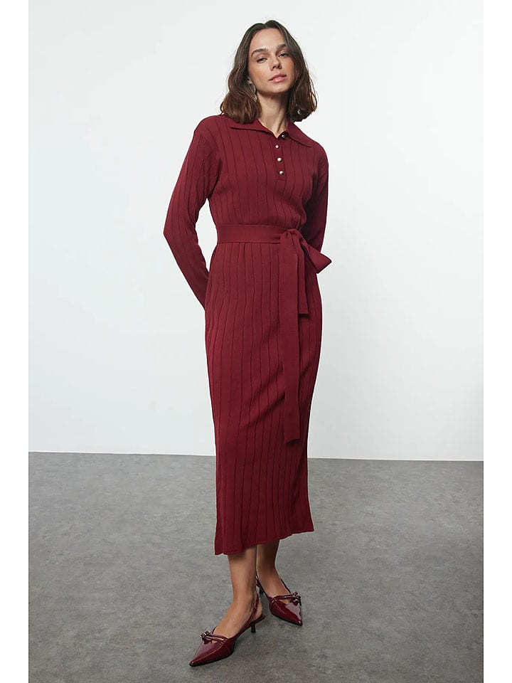 trendyol Strickkleid in Bordeaux - 64% | Größe XL | Damen-kleider