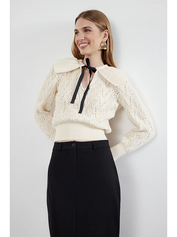 trendyol Pullover in Creme - 57% | Größe M | Damen-pullover-cardigans