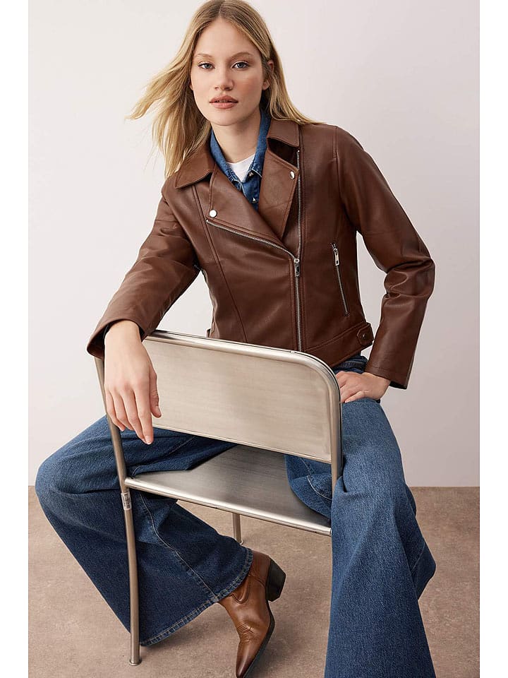 trendyol Kunstlederjacke in Braun - 54% | Größe L | Damenjacken