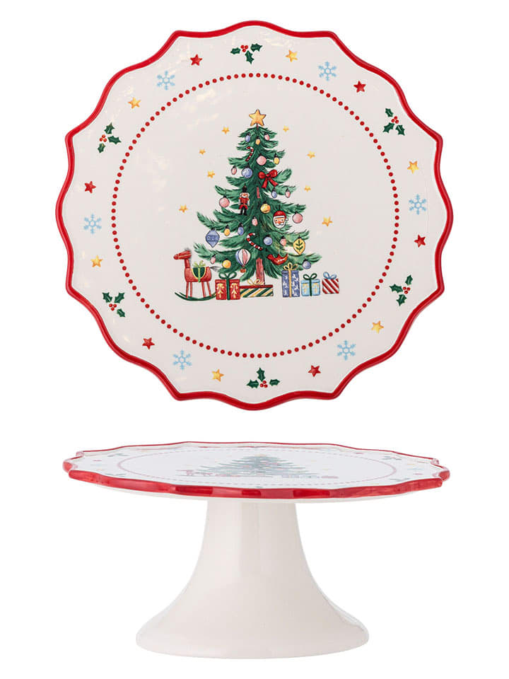 Bloomingville Etagere ''Naive Cake'' in Creme/ Rot/ Grün - (H)9 x Ø 21 cm - 11% | Aufbewahren-servieren