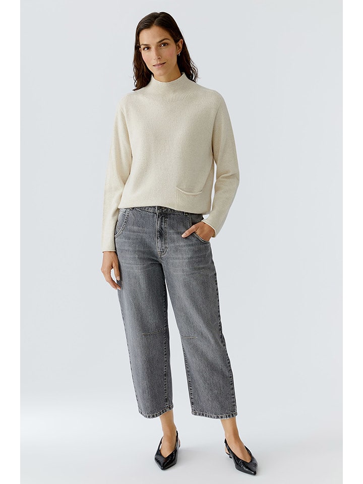 Oui Pullover in Creme - 62% | Größe 38 | Damen-pullover-cardigans
