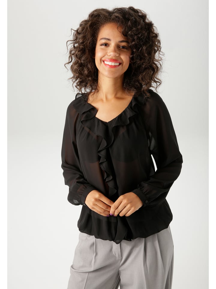 Aniston Bluse in Schwarz - 42% | Größe 40 | Damen-blusen
