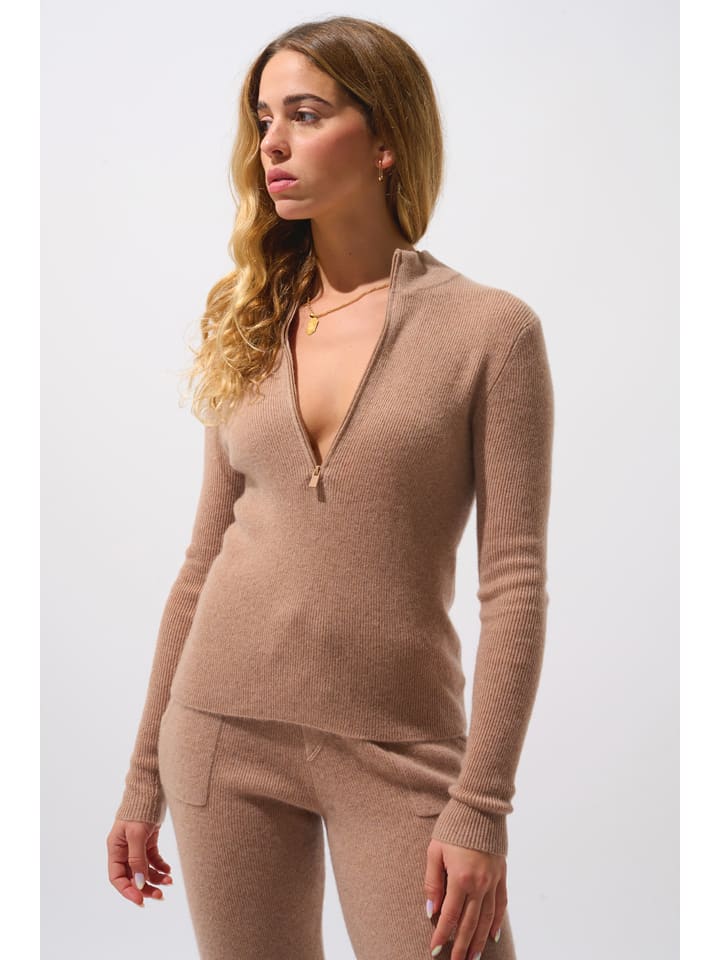 AUTHENTIC CASHMERE Kaschmir-Pullover "Asta" in Beige - 63% | Größe L | Damen-pullover-cardigans